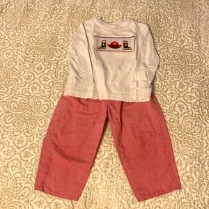 Smocked firefighter outfit Size 4t 🔥